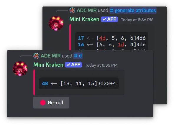Mini Kraken RPG | Dice roll Illustration
